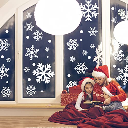 110 PCS Extra Large Snowflake Christmas Window Clings Decals for Glass W71694