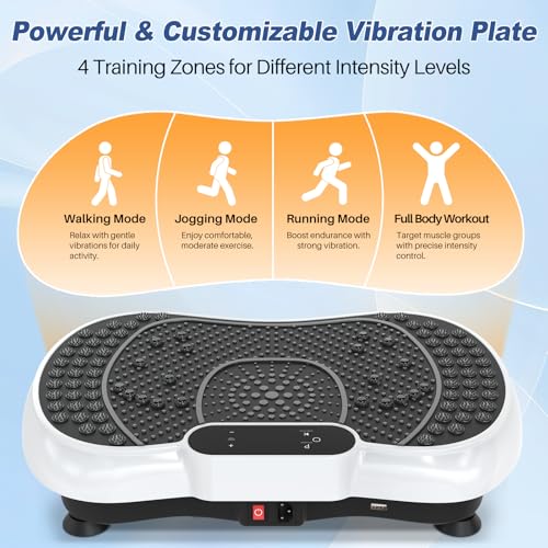 Vibration Plate Exercise Machine with Bluetooth Speaker, 450 lbs Capacity O459