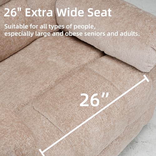 Oversized Power Lift Recliner Chair with Massage and Heat for Elderly, Beige R7985