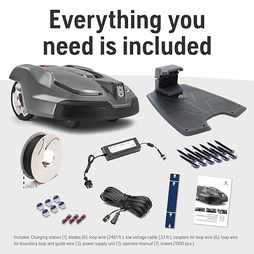 Husqvarna 410iQ Automower Robotic Mower with Charging Station and Replacement Blades V76498