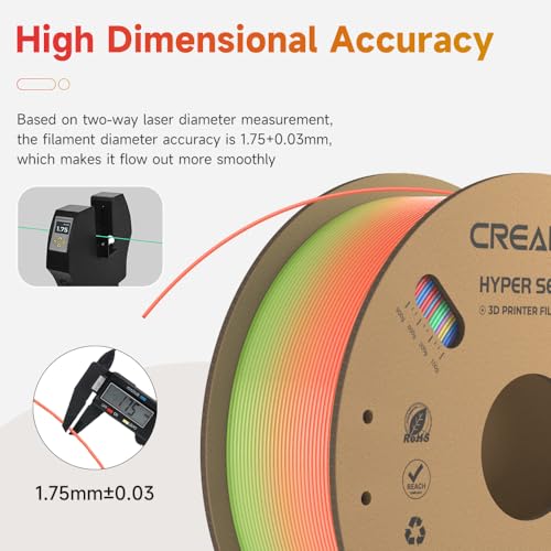 Creality PLA Plus Filament 1.75mm Rainbow Multicolor 1KG Spool O376011
