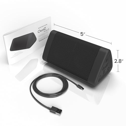 OontZ Angle 3 Portable Bluetooth 5.4 Speaker, IPX5 Water-Resistant, Black B762769