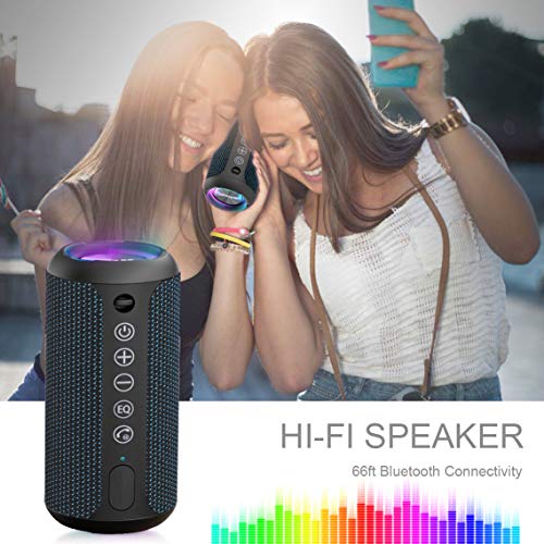 Ortizan Portable Bluetooth Speaker IPX7 Waterproof 24W Loud Sound, Black J77282