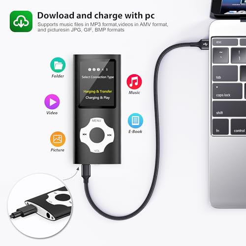 AUOKING MP3 Player 32GB with Voice Recorder and FM Radio, Blue X64700