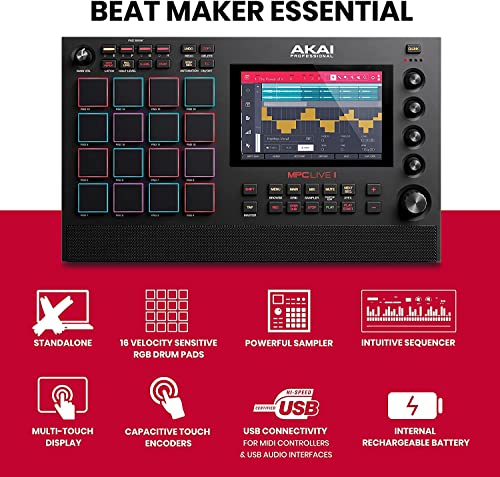 AKAI Professional MPC Live II Battery Powered Drum Machine and Sampler W587