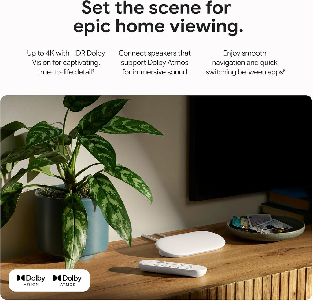 Google TV Streamer 4K with Voice Search Remote, 32 GB Storage, Porcelain V452