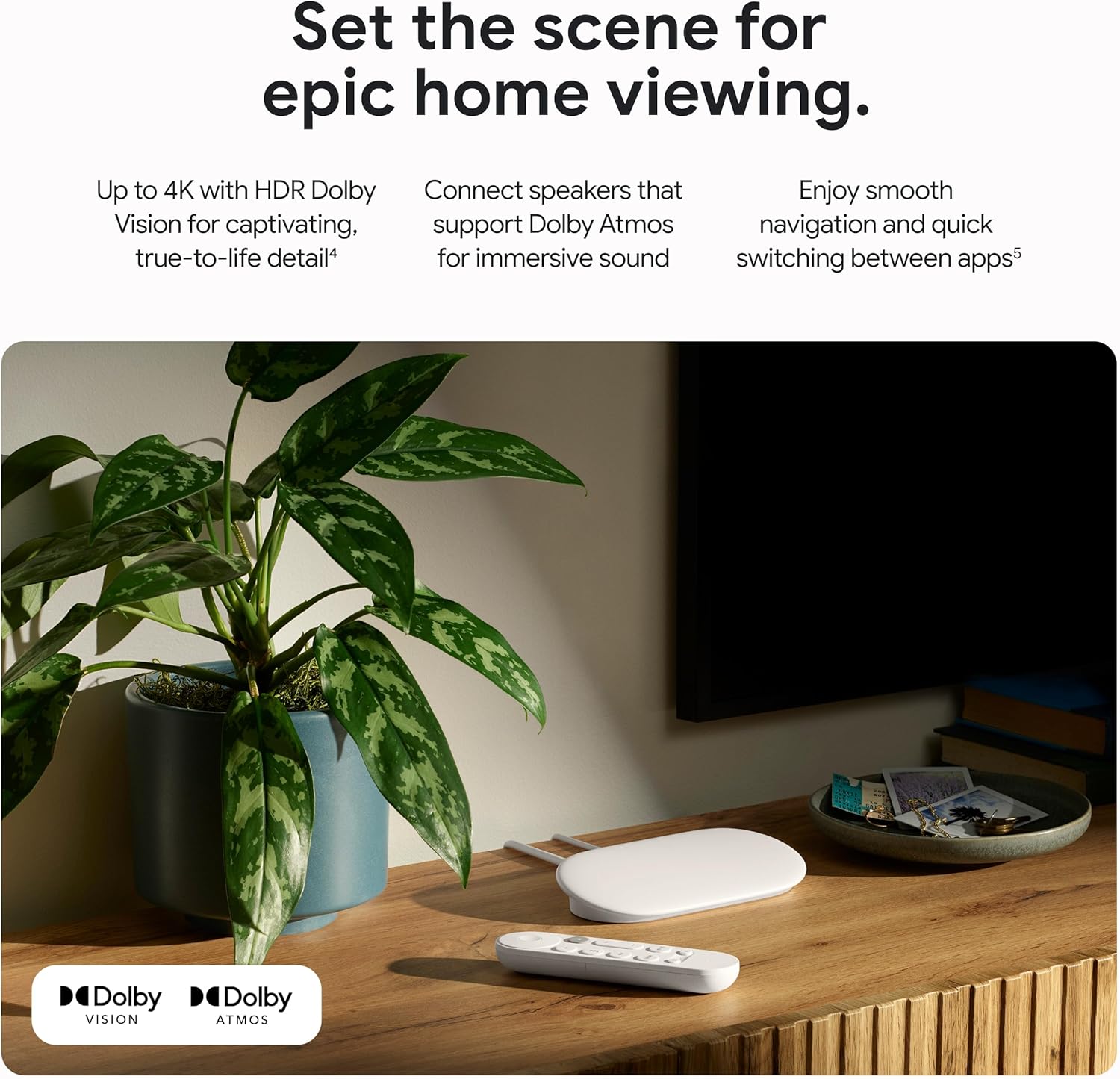 Google TV Streamer 4K with Voice Search Remote, 32 GB Storage, Porcelain V452