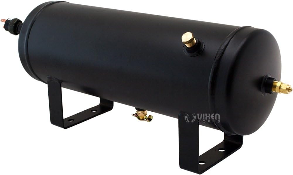 Vixen Horns Train Horn Kit for Trucks, Cars & Semi – 150psi Compressor, 1.5 Gal Tank, 3 Trumpets U506102