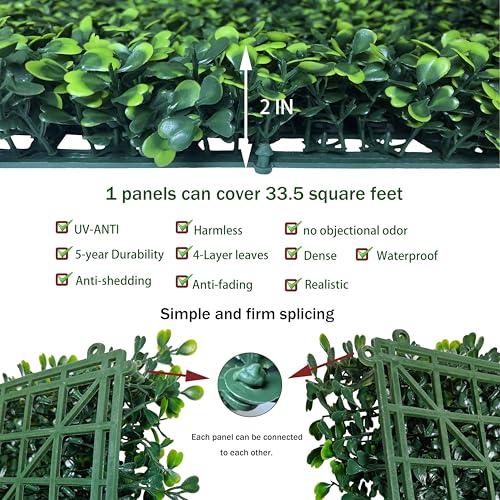 Artificial Ivy Privacy Fence Wall Screen 40x120 in UV-Anti Faux Greenery Backdrop U1001