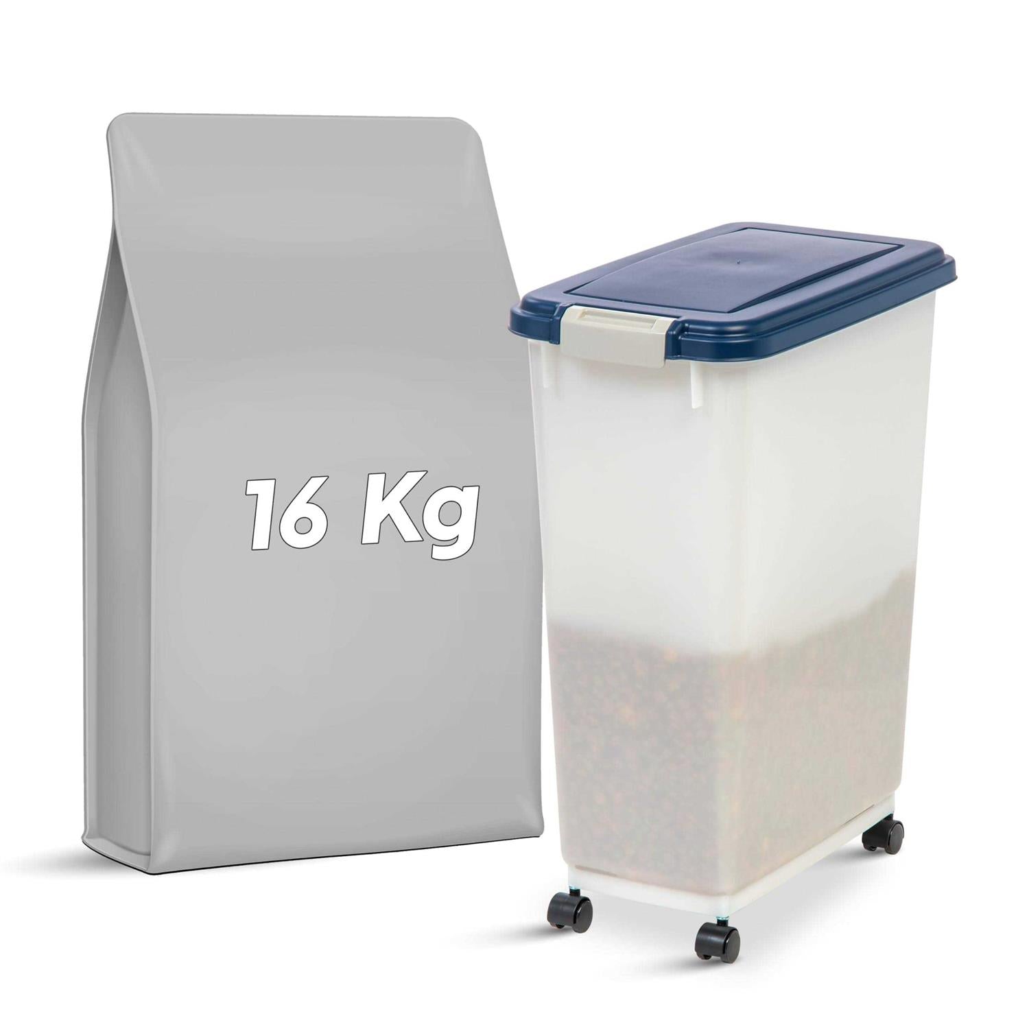 Iris USA WeatherPro Airtight Pet Food Storage Bin with Attachable Casters I943776