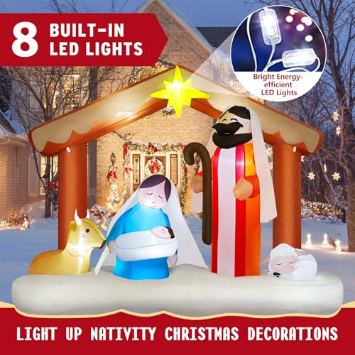 Danxilu 14FT Giant Christmas Inflatables Santa Claus with Wreath Built-in LED Lights M702884