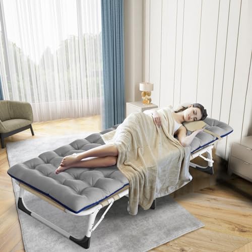 DoCred Folding Camping Cot with Mattress, 2 Pack, Heavy Duty for Adults, Portable with Carry Bag C814529