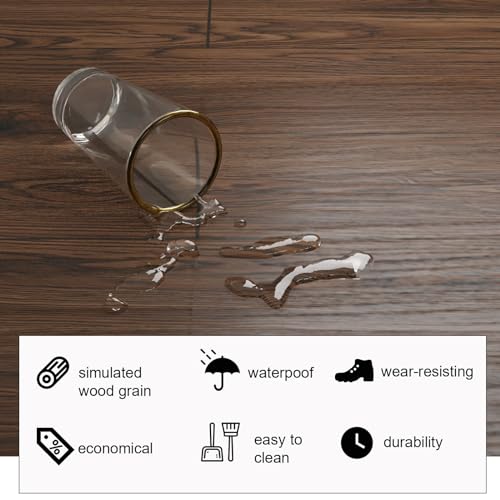 Oxdigi Peel and Stick Vinyl Flooring Roll 23"x393" Waterproof Wood Plank U1250