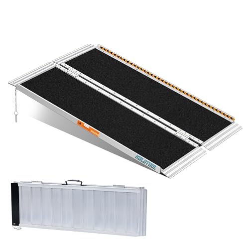Portable Wheelchair Ramp Black 6FT 800 lbs Non-Slip Threshold Ramps Handicaps Ramps Aluminum Folding Ramps Wheel Chair Ramp for Home Steps Doorways Stairs Scooter 72" Lx 29.2" Wx2H