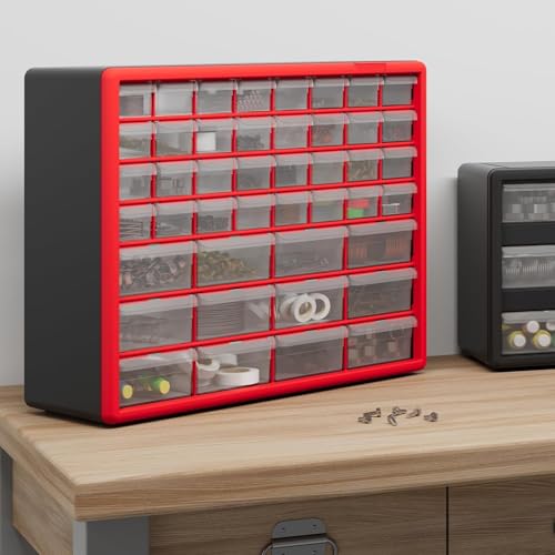 Akro-Mils 24-Drawer Plastic Storage Cabinet, Black I624065