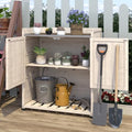 AECOJOY Outdoor Storage Cabinet Potting Bench Table with Adjustable Shelf, Grey N11766