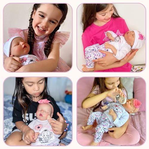 JIZHI Lifelike Reborn Baby Doll 17-Inch Soft Body Realistic Newborn with Feeding Kit Q5629