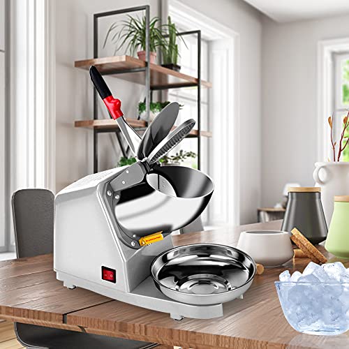 Yahpetes Electric Shaved Ice Machine Dual Blades Ice Crusher Snow Cone Maker Q325472