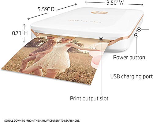 HP Sprocket Portable Color Photo Printer 2x3" Sticky-Backed Paper - Black N661