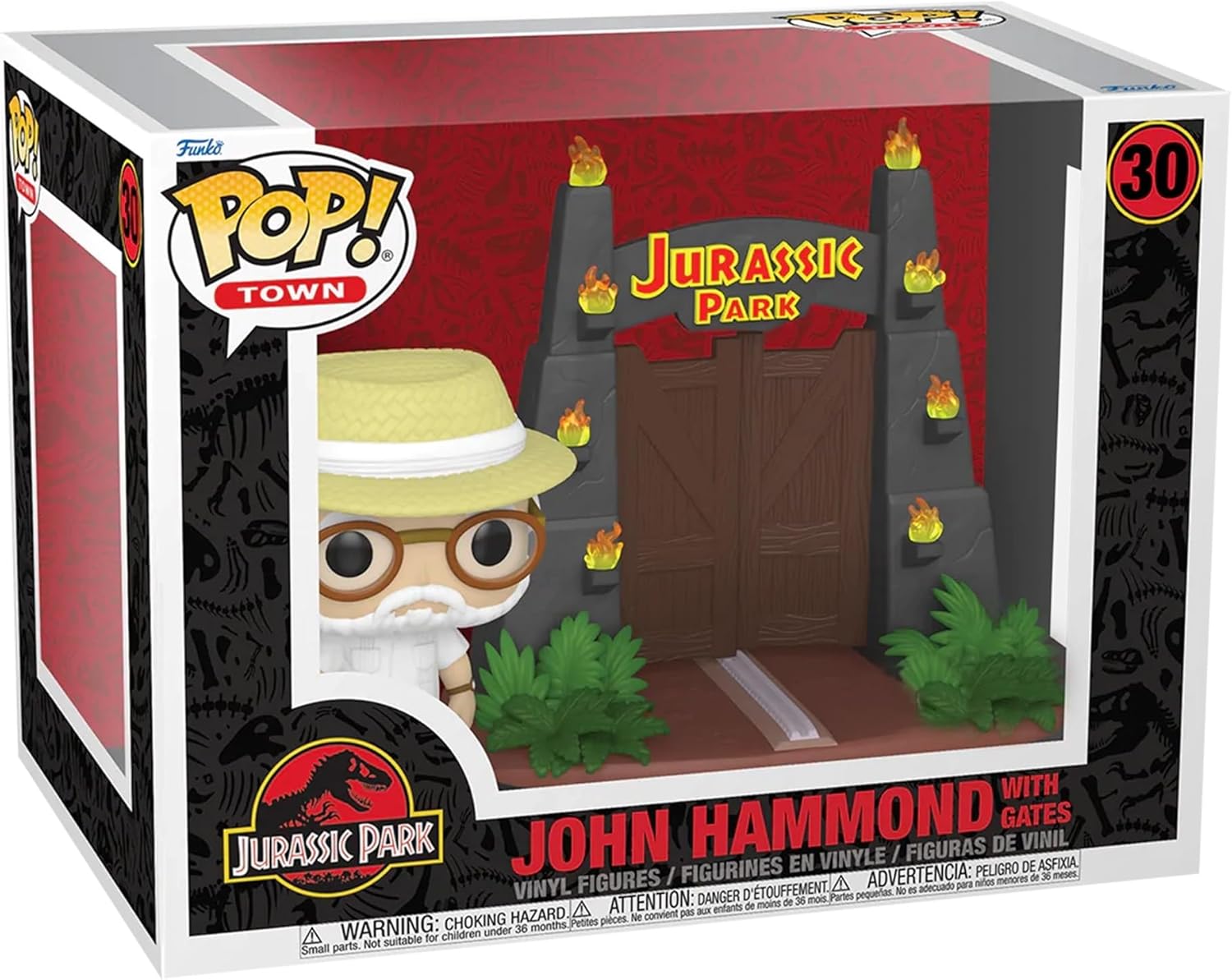 Funko Pop! Town: Jurassic Park - John Hammond with Gates Special Edition Exclusive Vinyl Figure #30