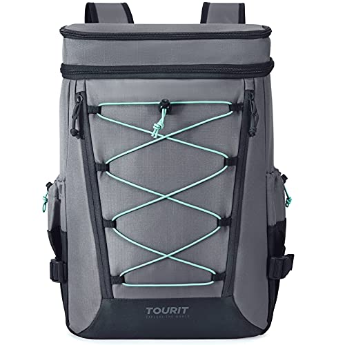 TOURIT Backpack Cooler, Large Capacity Insulated Backpack with Leakproof Liner, 355ml, Gray