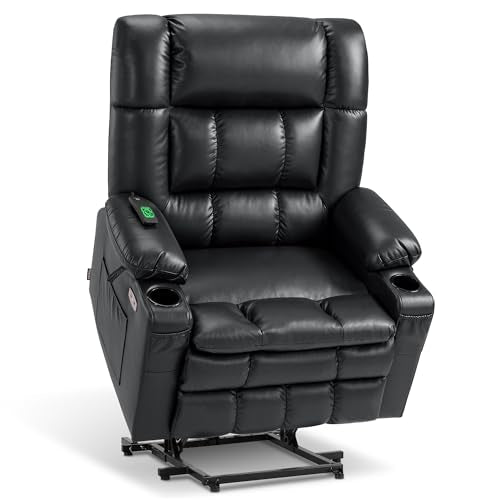 MCombo Dual Motor Power Lift Recliner Chair for Elderly with Heat and Massage, Black E570141