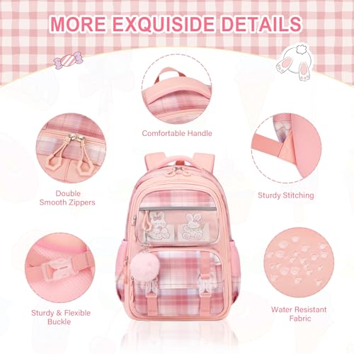 Bevalsa School Backpack for Girls with Lunch Box, Purple G34967