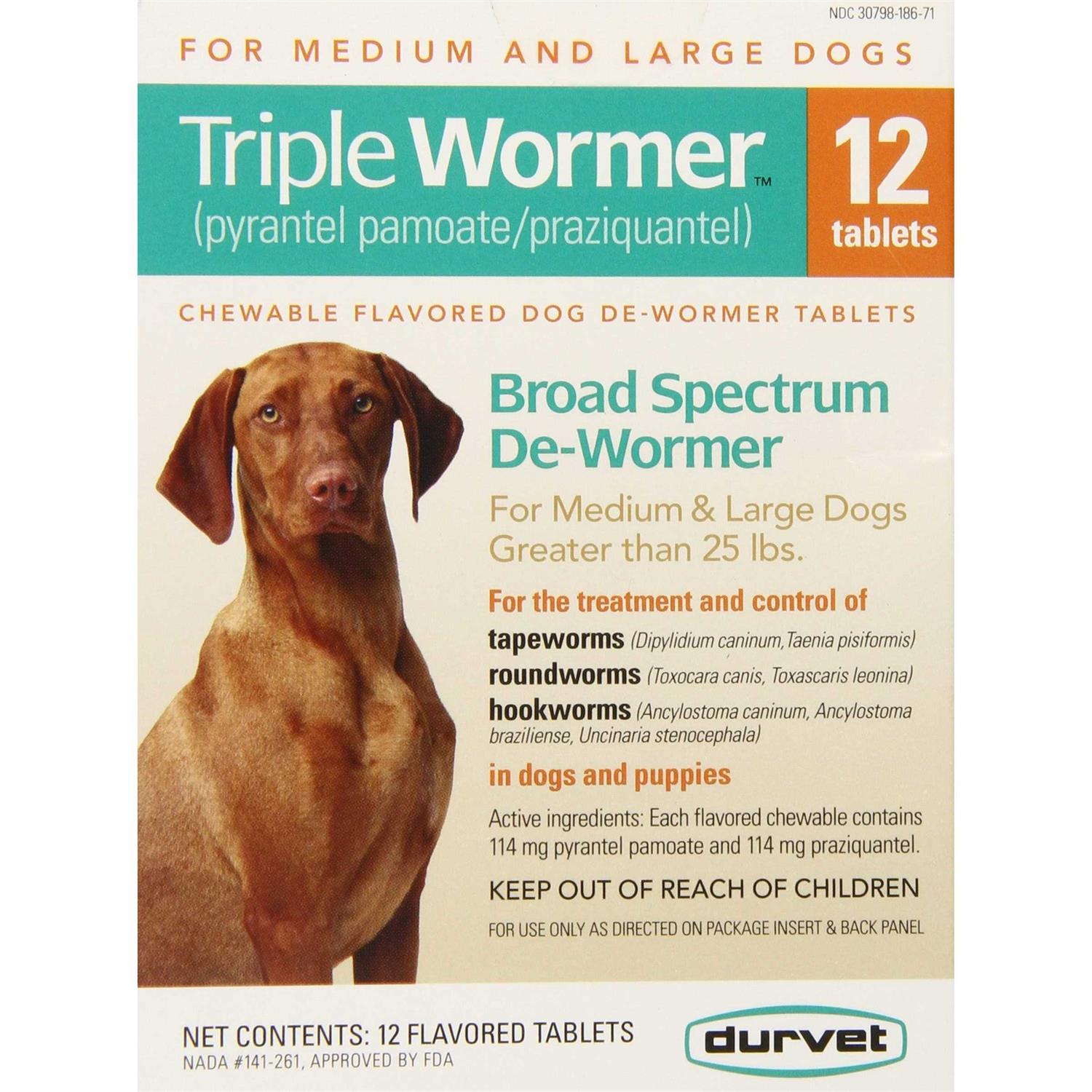 Durvet Triple Wormer for Medium &amp; Large Dogs - Pet Supplies online store