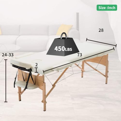 BestMassage Portable Massage Table 28 inch Folding Spa Bed with Bag X618857