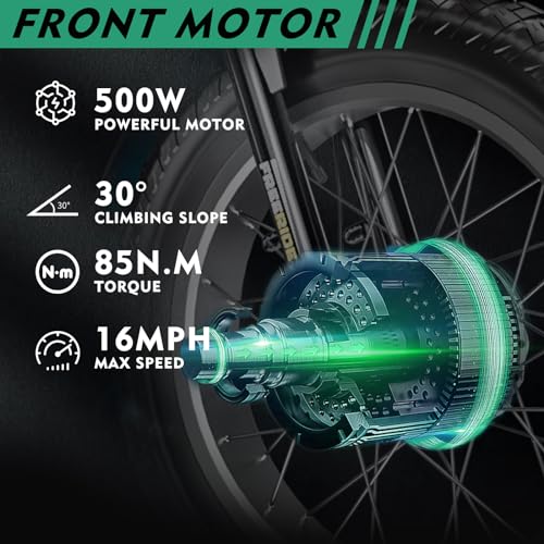 DoCred Electric Tricycle for Adults, 20" x 4" Fat Tire, 500W Motor, Removable Battery P6573