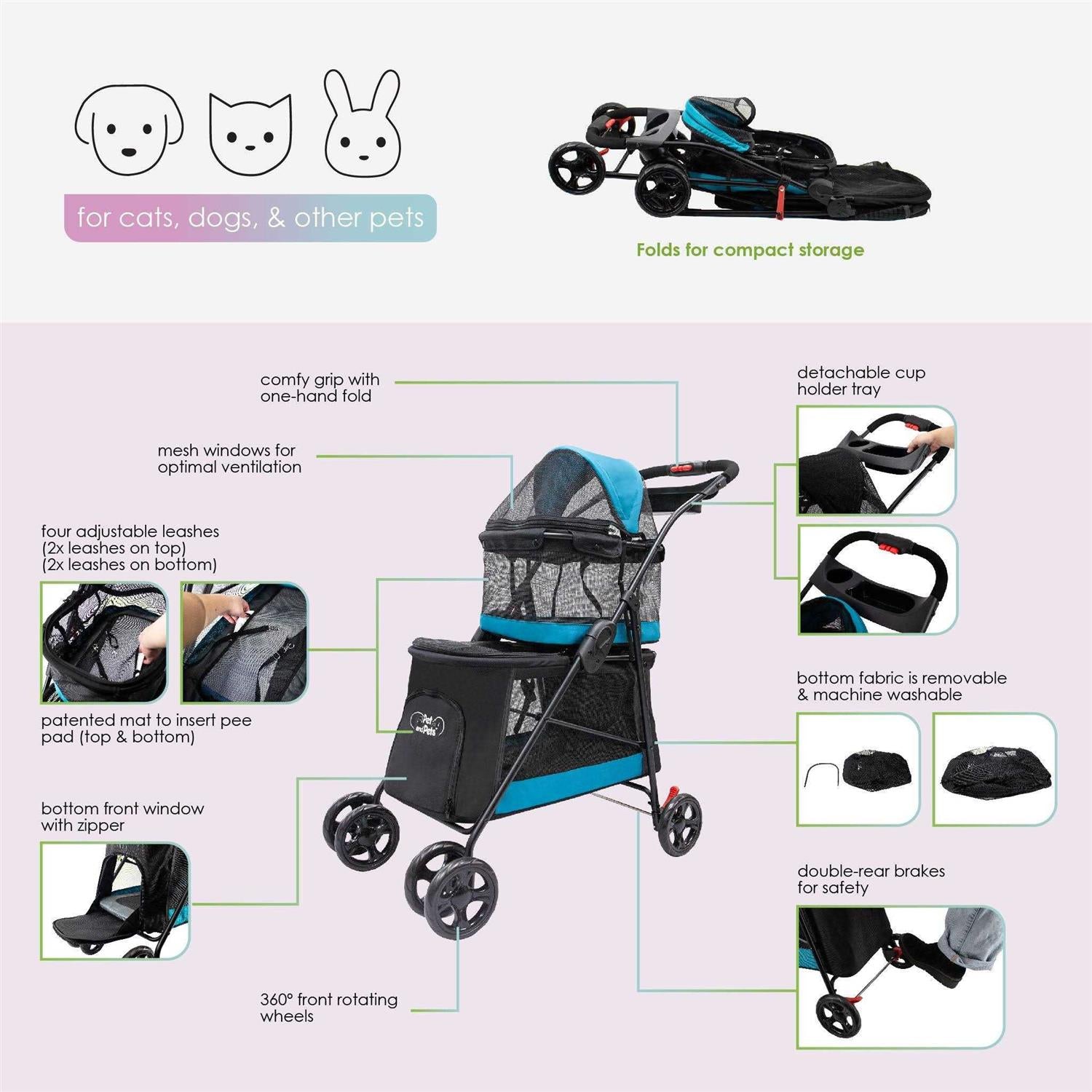 Petique Double Decker Pet Stroller G767529