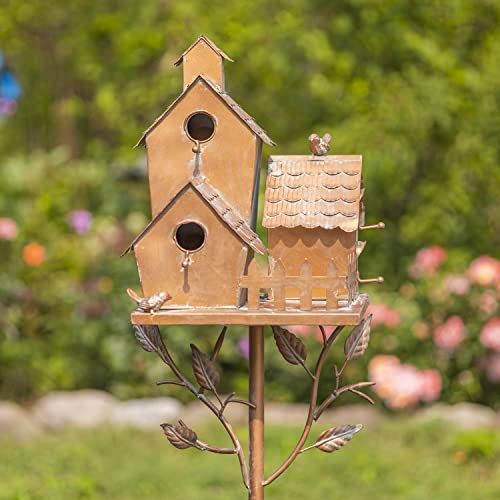 Large Copper Multi-Birdhouse Stakes for 4 Bird Families A740
