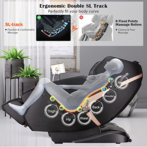 Giantex 3D Full Body Massage Chair, Zero-Gravity Recliner with Touch Screen, SL Track, Black + Brown U7449