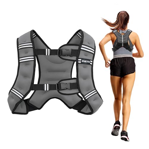 Weighted Vest, 6lb/8lb/12lb/16lb/20lb/25lb/30lb Weight Vest with Reflective Stripe, Weighted Vest for Men Women Workout Equipment for Strength Training, Running, Jogging, Fitness, Weight Loss