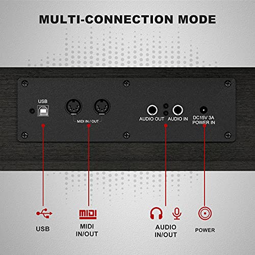 UMOMO 88 Weighted Key Digital Piano with Bench, Hammer Action, Black W36770