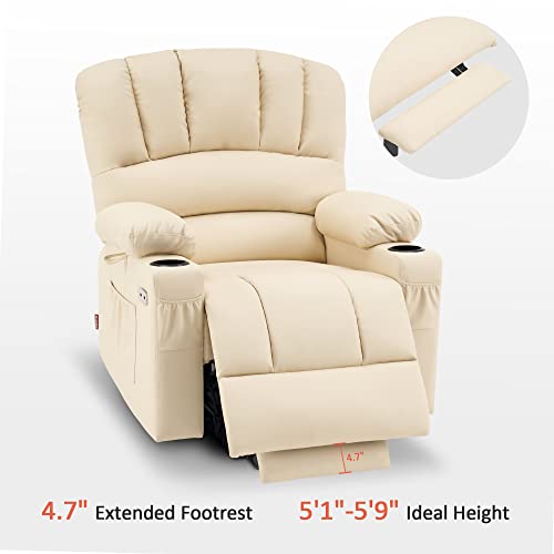 MCombo Oversized Power Lift Recliner Chair for Elderly with Heat and Massage, Faux Leather, Dark Brown N537