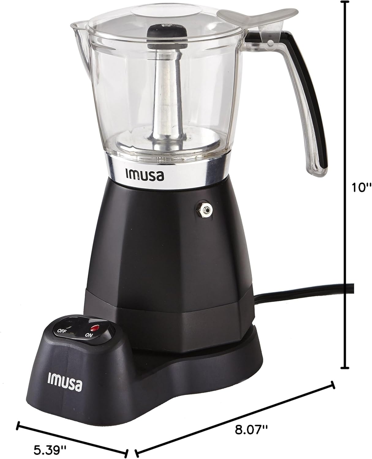 Imusa Black Espresso Maker, 3-6-Cup J2071