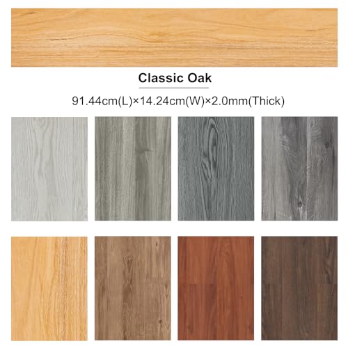 Self Adhesive Vinyl Flooring Planks Wood Effect Waterproof Grey 36pcs U963416