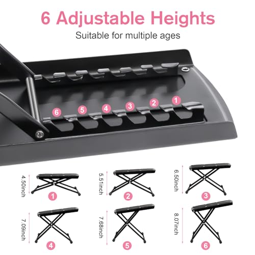 Subay Pedicure Foot Rest, 6 Heights Adjustable Foldable Stand C783936