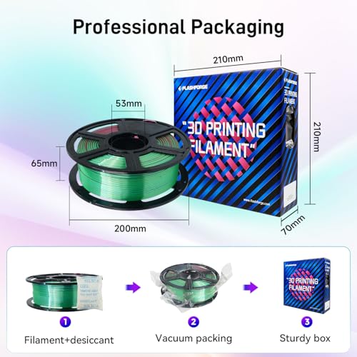 FLASHFORGE Silk PLA 3D Printer Filament 1.75mm 1KG, Multicolored Gradient V83097