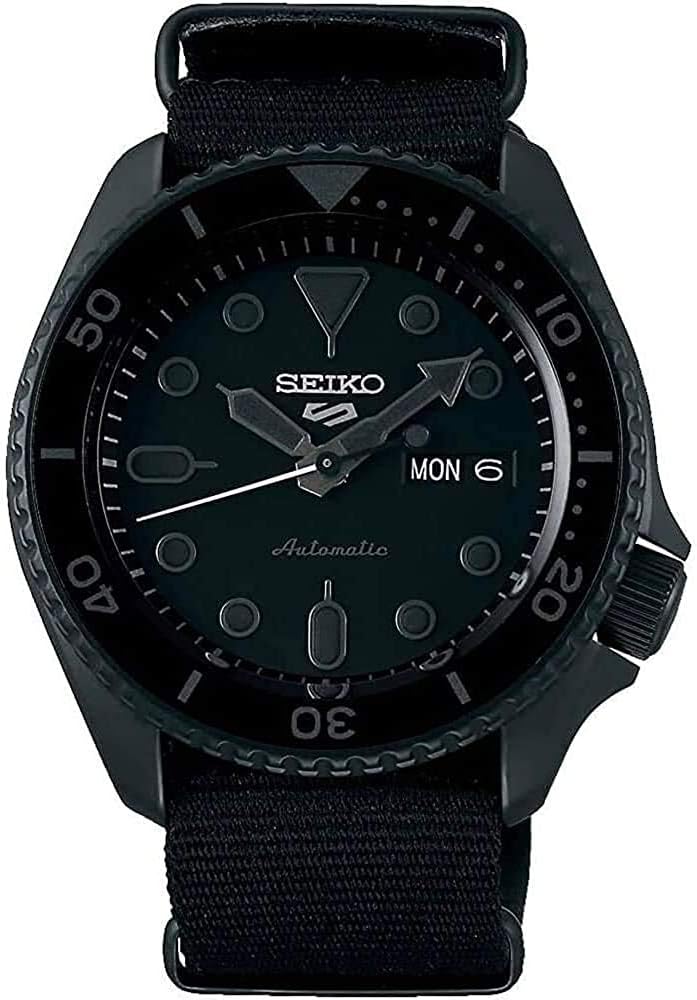 Seiko 5 Sports SKX Street Style Automatic Mechanical Wristwatch, Limited Distribution Model, Men's, Seiko Five Sports SRPD79, All Black, Black
