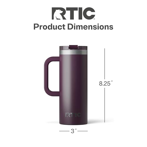 RTIC 20oz Road Trip Travel Mug with Lid and Handle, Insulated Stainless Steel P393441
