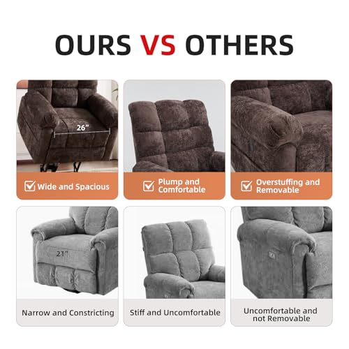 Oversized Power Lift Recliner Chair with Massage and Heat for Elderly, Beige R7985