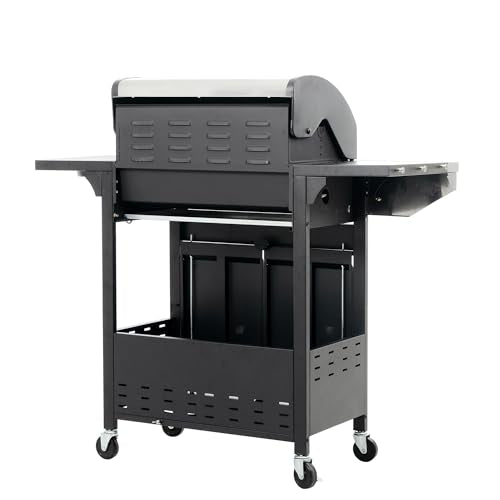 4 Burner Gas Grill with Side Burner, Stainless Steel Propane BBQ U7093