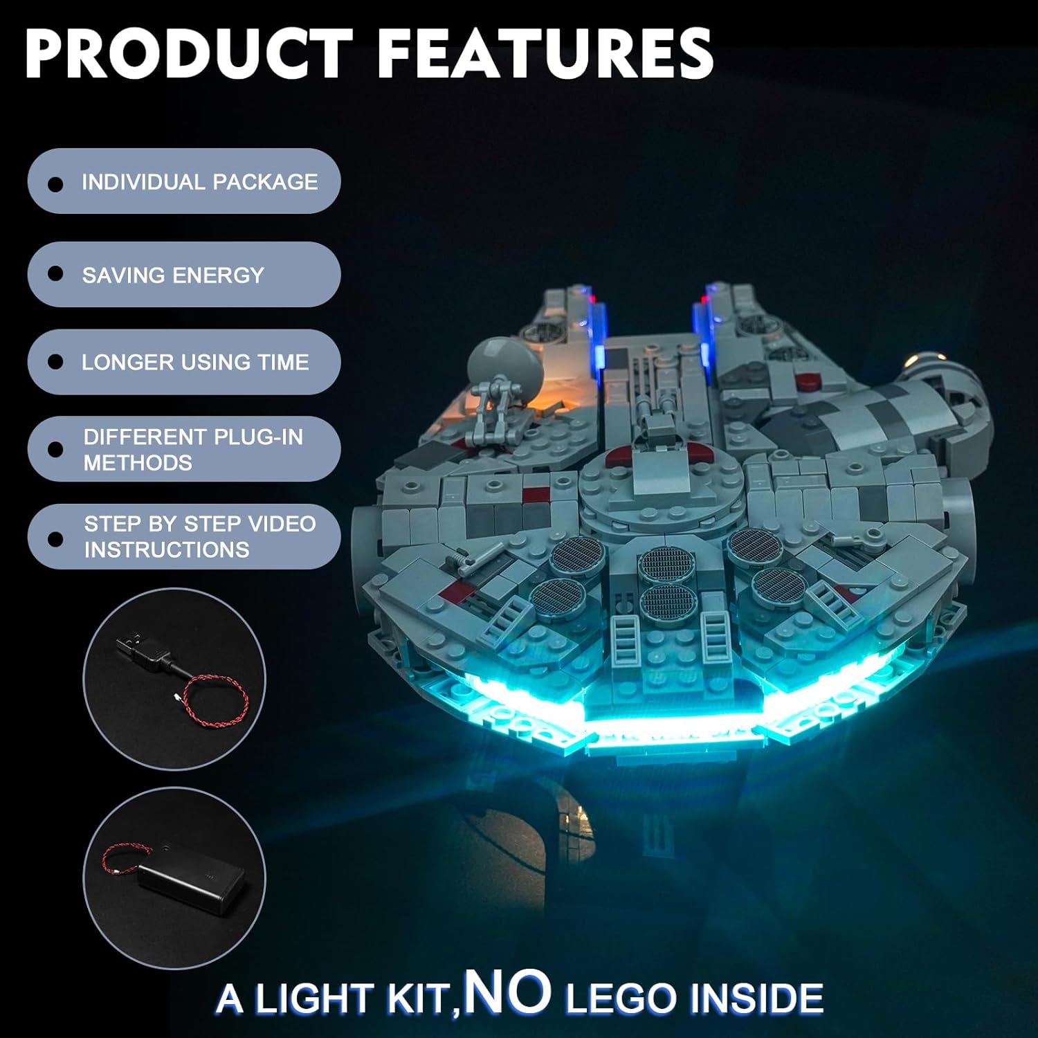 BrickBling LED Light for Lego Millennium Falcon 75375 W1687
