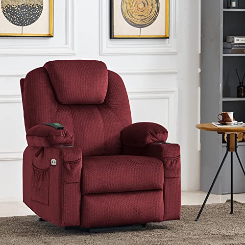 MCombo Small Power Lift Recliner Chair for Elderly with Heat and Massage, USB & Type C Ports J262