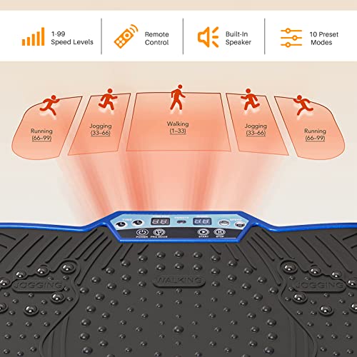 Vibration Plate Exercise Machine with Bluetooth Speaker, 450 lbs Capacity O459