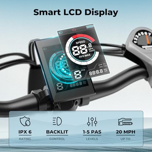 Jasion EB5 Plus Electric Bike, 750W Peak Motor, 20MPH for Adults Y42748