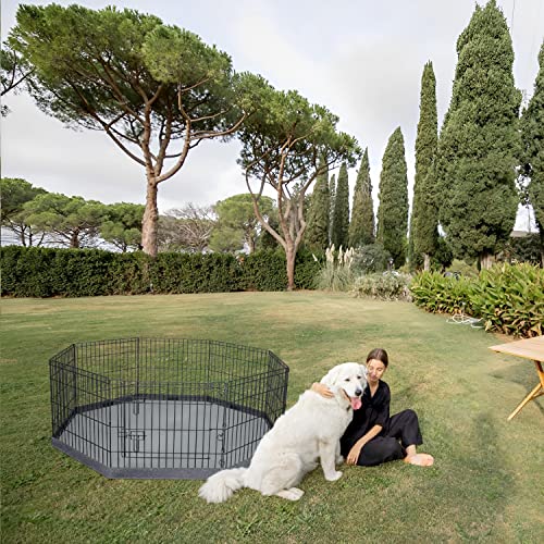 PETIME Foldable Metal Dog Exercise Pen 8 Panel with Bottom Pad C444