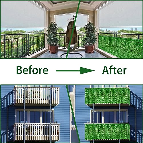 Artificial Ivy Privacy Fence Wall Screen 40x120 in UV-Anti Faux Greenery Backdrop U1001